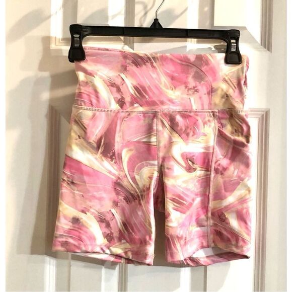 CALVIN KLEIN PERFORMANCE - L Sz XS Printed Stretch Biking Shorts. Fitted. NWT! - Picture 2 of 13